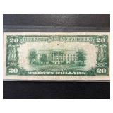 1929 Brown Seal $20 Dollar National Currency Chicago