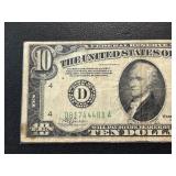 1934 A Green Seal $10 Dollar Federal Reserve Note