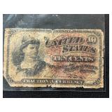 1863 Red Seal 10 Cent Fractional Currency