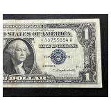 1957 A Blue Seal $1 Dollar Silver Certificate Star Note