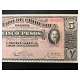 1914 C 5 Peso Note Bank of Chihuahua