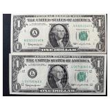 1963 Green Seal $1 Dollar Federal Reserve Notes Uncirculated