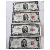 1953 Red Seal $2 Dollar Notes