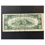 1950 A Green Seal $10 Dollar Federal Reserve Note
