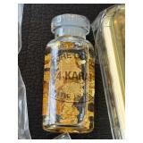 Gold Plated Bar, Gold Flakes in Tubes, Bottle Opener