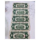 1953 Red Seal $2 Dollar Notes