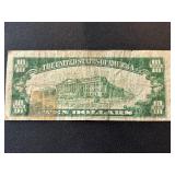 1934 A Green Seal $10 Dollar Federal Reserve Note