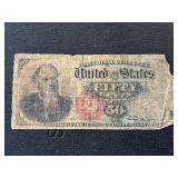 1863 Red Seal 50 Cent Fractional Currency
