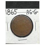 1865 Two Cent Piece