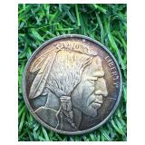 1/2oz .999 Silver Bison / Sioux Round (amazing rainbow toning)