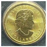1/10 oz .999 Gold Canadian Maple Leaf