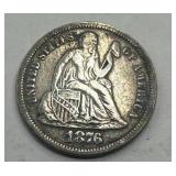 1876 Seated Liberty Dime