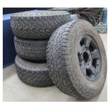 SET OF 4 TIRES. 2 HANKOOK, AND 2 GENERAL GRABBER