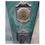DOUBLE SOLID WOOD DOORS, FRAME, AND COOL HARDWARE