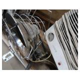 VINTAGE AMMUNITION BOX WITH 4 SUNFLOWER PROPANE HEATERS AND BUCKET HEATER