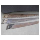 VERY VINTAGE LOT OF 3 TIMBER HAND SAWS