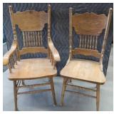 2 OAK SPINDLE CHAIRS