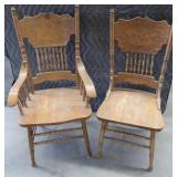 2 OAK SPINDLE CHAIRS
