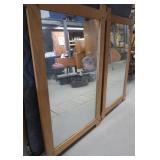 TWO IDENTICAL WOODEN FRAME MIRRORS