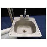 STAND UP PLANTER, HAND WASHING SINK , PLASTIC SHEATING ROLL, AND BONUS METAL STAND