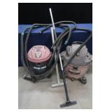 TWO SHOP VACS WHIT HOSES AND EXTENSIONS