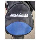 Assorted youth golf clubs and bag