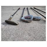 Assorted golf clubs with travel bag and nike golf shoes (adult clubs)