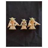 Vintage 90s Star Wars Yoda, Qui-Gon Jinn, and Mace Windu