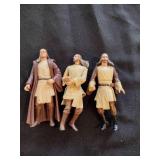 Vintage 90s Star Wars Yoda, Qui-Gon Jinn, and Mace Windu
