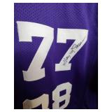 Autographed Purple People Eaters MN Vikings mesh jersey signed by Carl Eller, Gary Larson & Alan Page