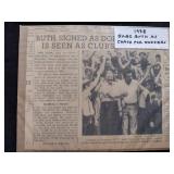 Vintage Babe Ruth and Ty Cobb poster card board cut outs