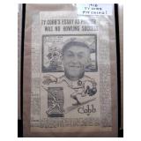 Vintage Babe Ruth and Ty Cobb poster card board cut outs