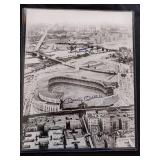 Famous stadium shot of polo grounds & yankee stadium signed