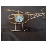 Antique hot air balloon and helicopter clock decor
