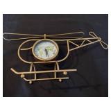 Antique hot air balloon and helicopter clock decor
