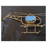 Antique hot air balloon and helicopter clock decor