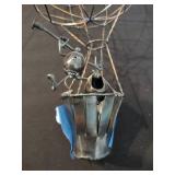 Antique hot air balloon and helicopter clock decor