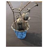 Antique hot air balloon and helicopter clock decor