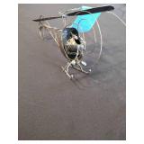 Antique hot air balloon and helicopter clock decor