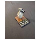 Antique Grenade on plaque