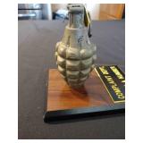 Antique Grenade on plaque