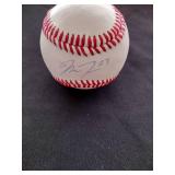 Mike Trout angles and Bryce Harper Nationals signed baseball ACE certified