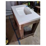 Rustic sink made from barn wood
