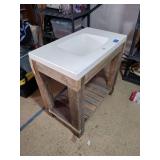 Rustic sink made from barn wood