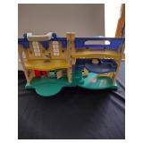 Vintage little people house with figures