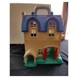 Vintage little people house with figures