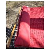 Hand crafted The Original Pawleys Island Red rope woven hammock with pillow