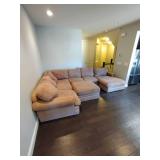 Tan fabric sectional couch