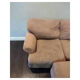 Tan fabric sectional couch