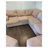 Tan fabric sectional couch